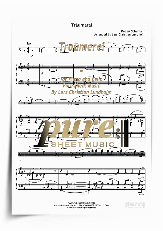 Product picture Traumerei for Piano and Cello (PDF file), Pure Sheet Music arranged by Lars Christian Lundholm