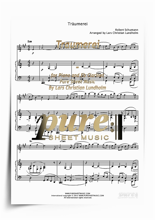 Product picture Traumerei for Piano and Eb Clarinet (PDF file), Pure Sheet Music arranged by Lars Christian Lundholm