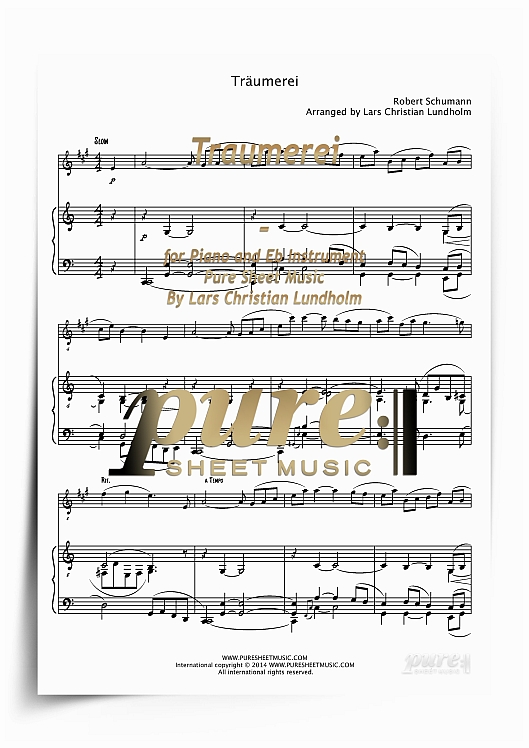 Product picture Traumerei for Piano and Eb Instrument (PDF file), Pure Sheet Music arranged by Lars Christian Lundholm
