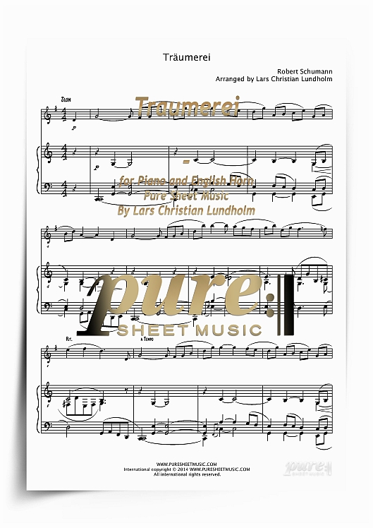 Product picture Traumerei for Piano and English Horn (PDF file), Pure Sheet Music arranged by Lars Christian Lundholm