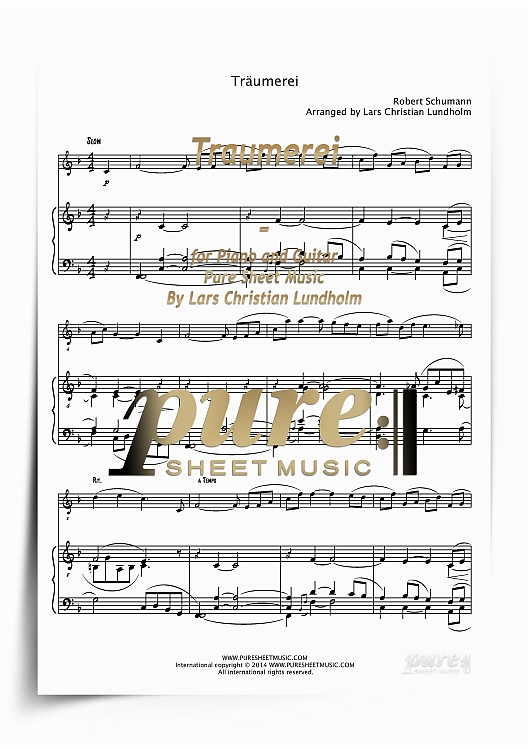 Product picture Traumerei for Piano and Guitar (PDF file), Pure Sheet Music arranged by Lars Christian Lundholm