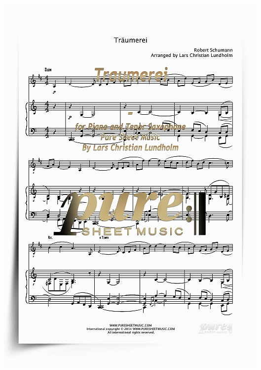 Product picture Traumerei for Piano and Tenor Saxophone (PDF file), Pure Sheet Music arranged by Lars Christian Lundholm