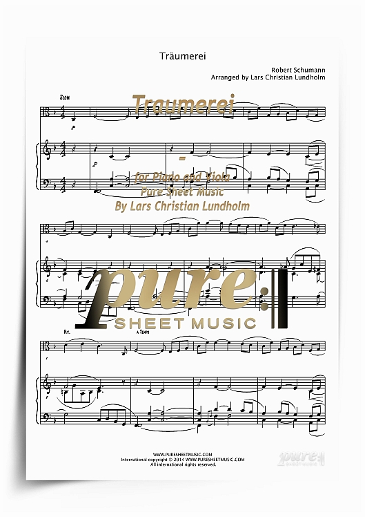 Product picture Traumerei for Piano and Viola (PDF file), Pure Sheet Music arranged by Lars Christian Lundholm