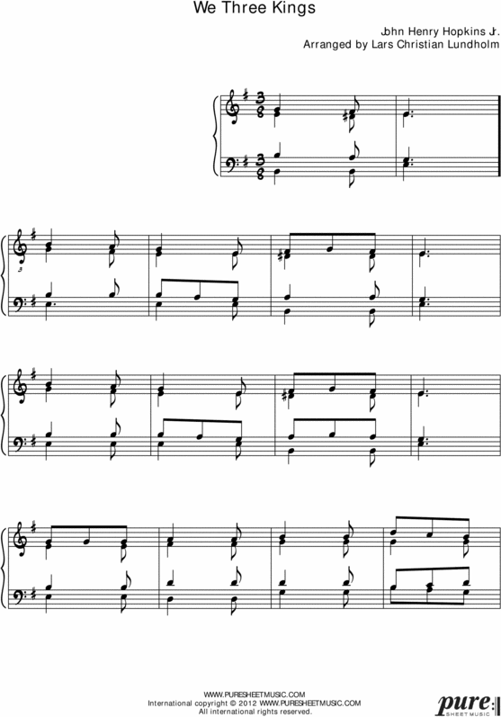 Product picture We Three Kings Pure Sheet Music for Organ, Arranged by Lars Christian Lundholm