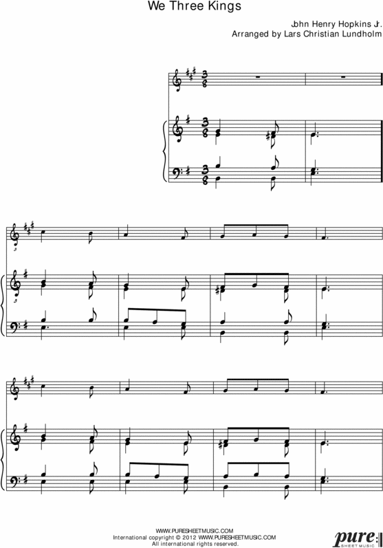 Product picture We Three Kings Pure Sheet Music for Organ and Tenor Saxophone, Arranged by Lars Christian Lundholm