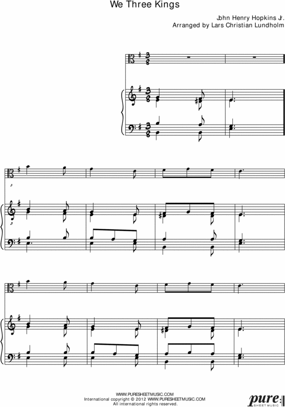 Product picture We Three Kings Pure Sheet Music for Organ and Viola, Arranged by Lars Christian Lundholm