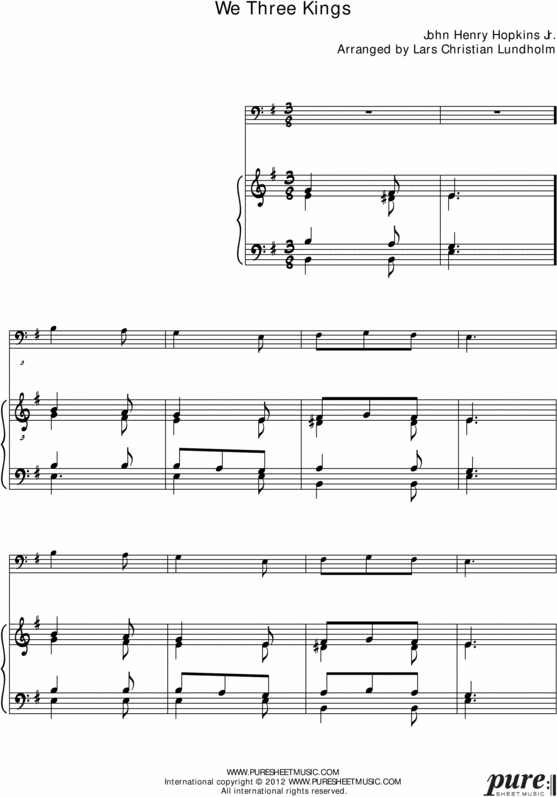 Product picture We Three Kings Pure Sheet Music for Piano and Cello, Arranged by Lars Christian Lundholm