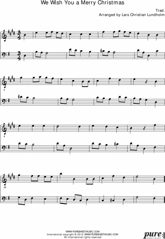 Product picture We Wish You a Merry Christmas Pure Sheet Music Duet for Alto Saxophone and Bassoon, Arranged by Lars Christian Lundholm