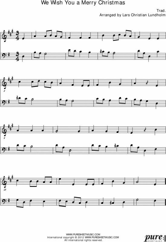 Product picture We Wish You a Merry Christmas Pure Sheet Music Duet for Clarinet and Bassoon, Arranged by Lars Christian Lundholm