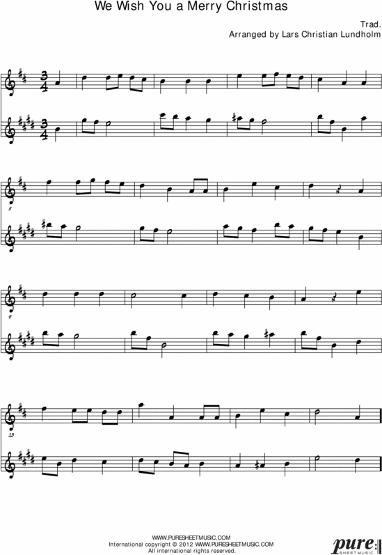 Product picture We Wish You a Merry Christmas Pure Sheet Music Duet for English Horn and Baritone Saxophone, Arranged by Lars Christian Lundholm