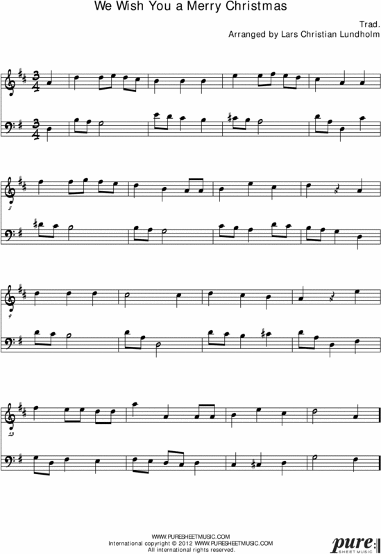 Product picture We Wish You a Merry Christmas Pure Sheet Music Duet for F Instrument and Tuba, Arranged by Lars Christian Lundholm