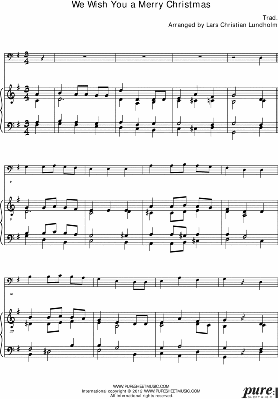 Product picture We Wish You a Merry Christmas Pure Sheet Music for Organ and Trombone, Arranged by Lars Christian Lundholm